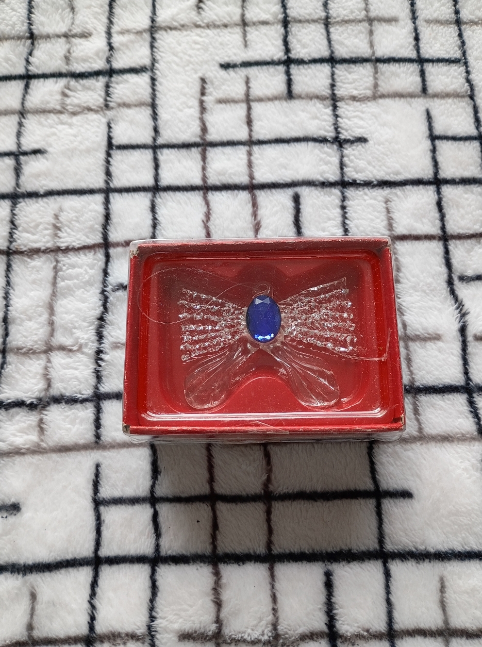 SEARS Vintage Bow Glass Ornament with Box NO CRACKS